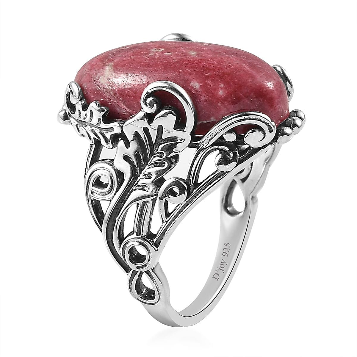 Artisan Crafted Norwegian Thulite Ring in Sterling Silver 11.25 ctw image number 3
