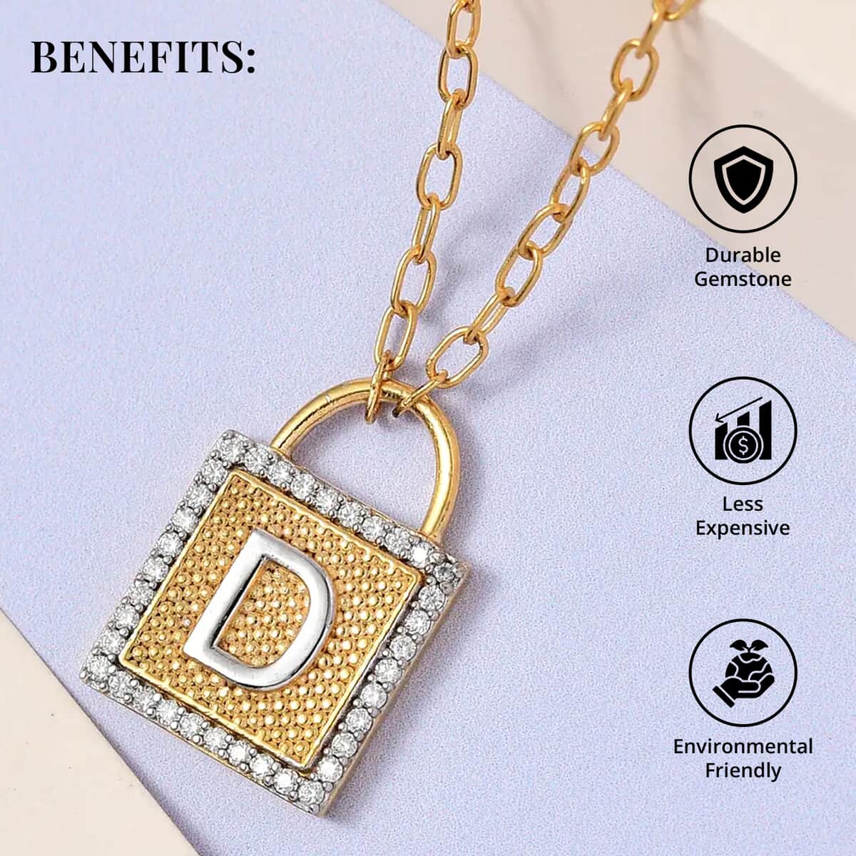 Initial Lock Necklace in Vermeil