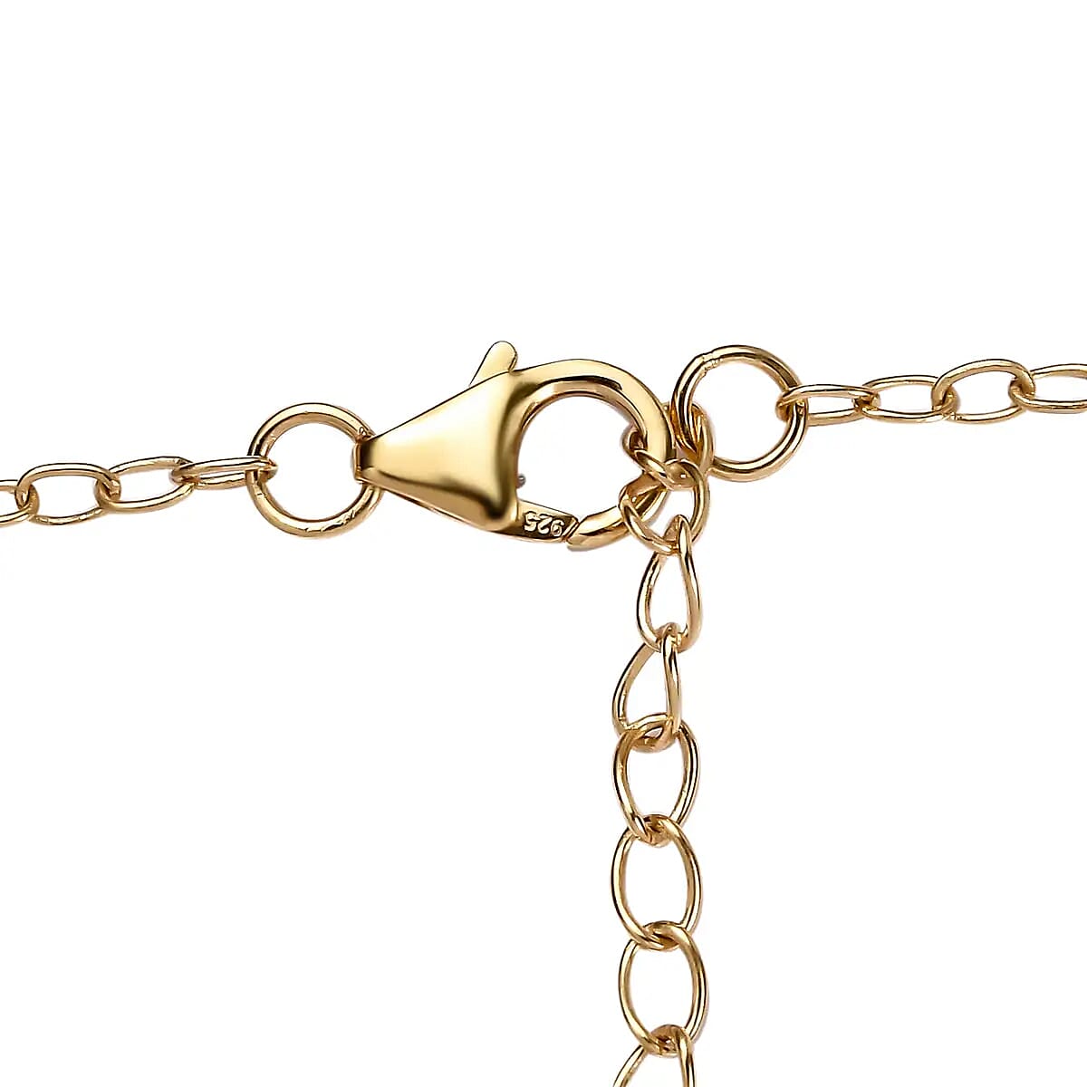 Moissanite Forever Love Lock Initial E Necklace (18 Inches) in Vermeil YG and Platinum Over Sterling Silver 0.25 ctw image number 5