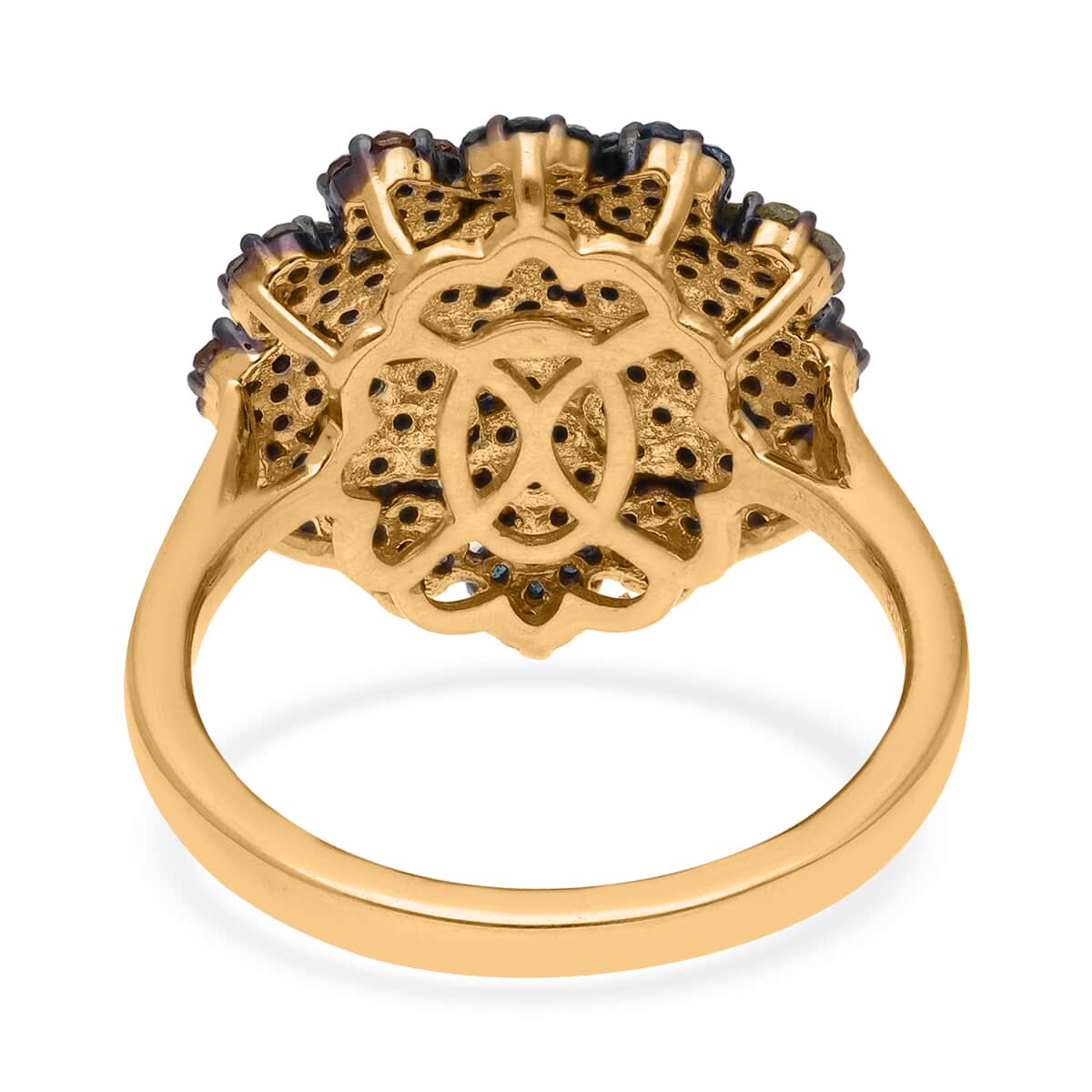 Multi Diamond Ring in Vermeil Yellow Gold Over Sterling Silver 1.00 ctw image number 4