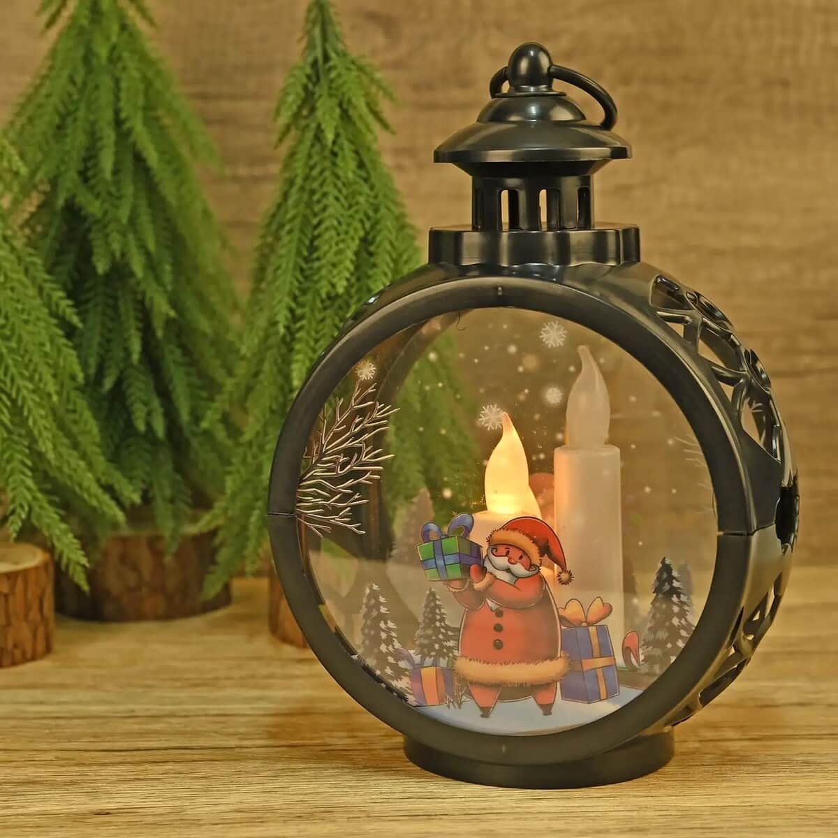 Hanging Lantern Christmas LED Light (3*AAA Batteries Not Included) - Black image number 1