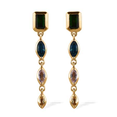 Buy Mixed Gemstones and Shapes Dangle Earrings in Vermeil Yellow Gold Over  Sterling Silver 2.35 ctw at
