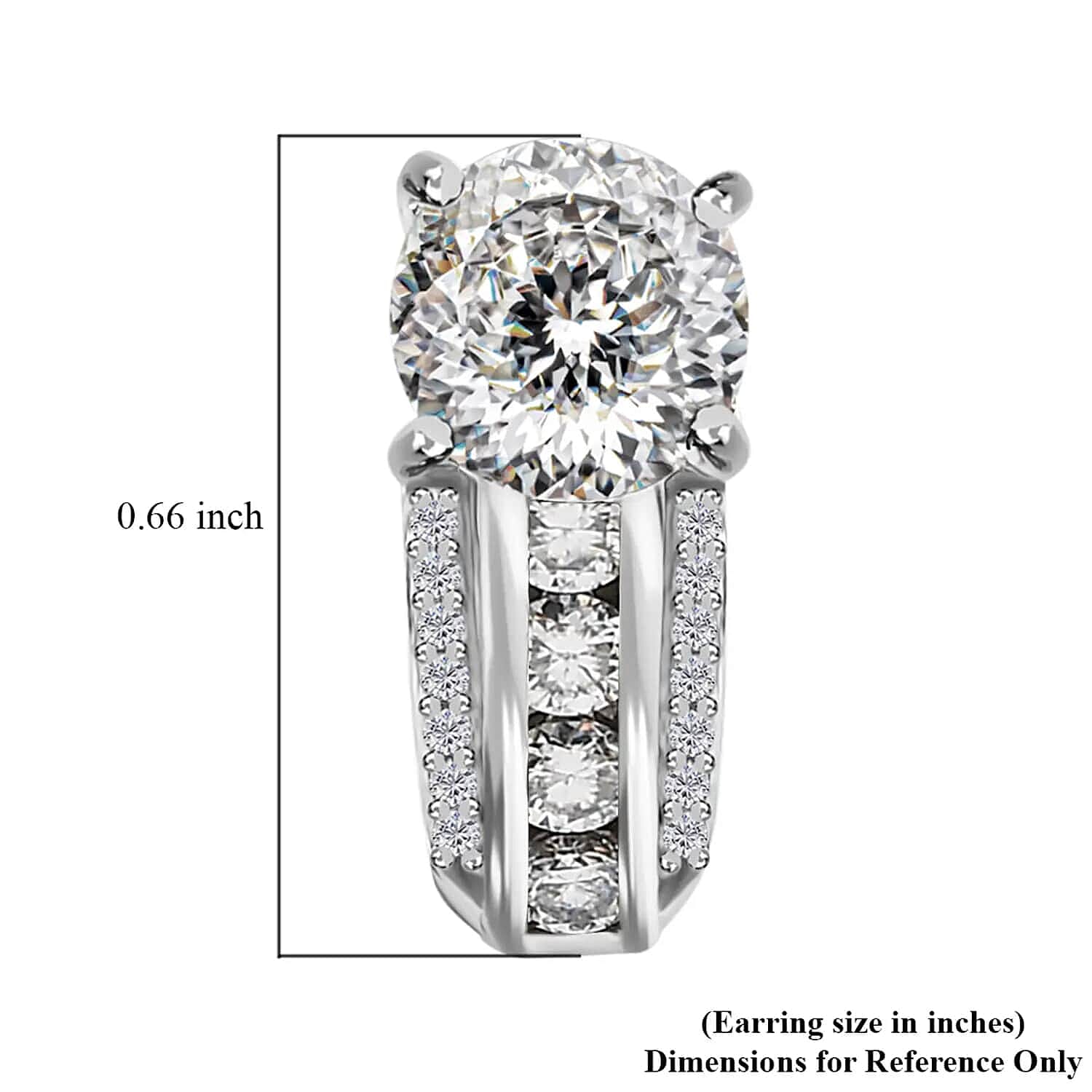 120 Facets Moissanite J-Hoop Earrings, Moissanite Earrings, Platinum Over Sterling Silver Earrings, Fashion Earrings For Her 2.85 ctw