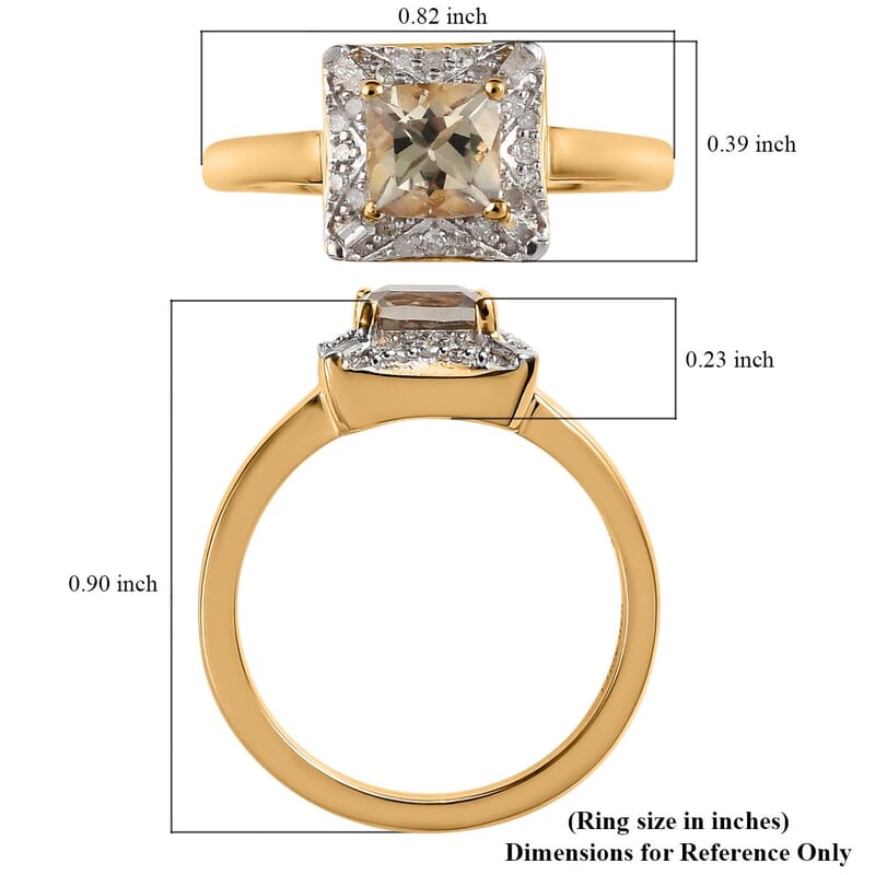 AAA Turkizite and Diamond Halo Ring in Vermeil Yellow Gold Over Sterling Silver (Size 10.0) 0.85 ctw