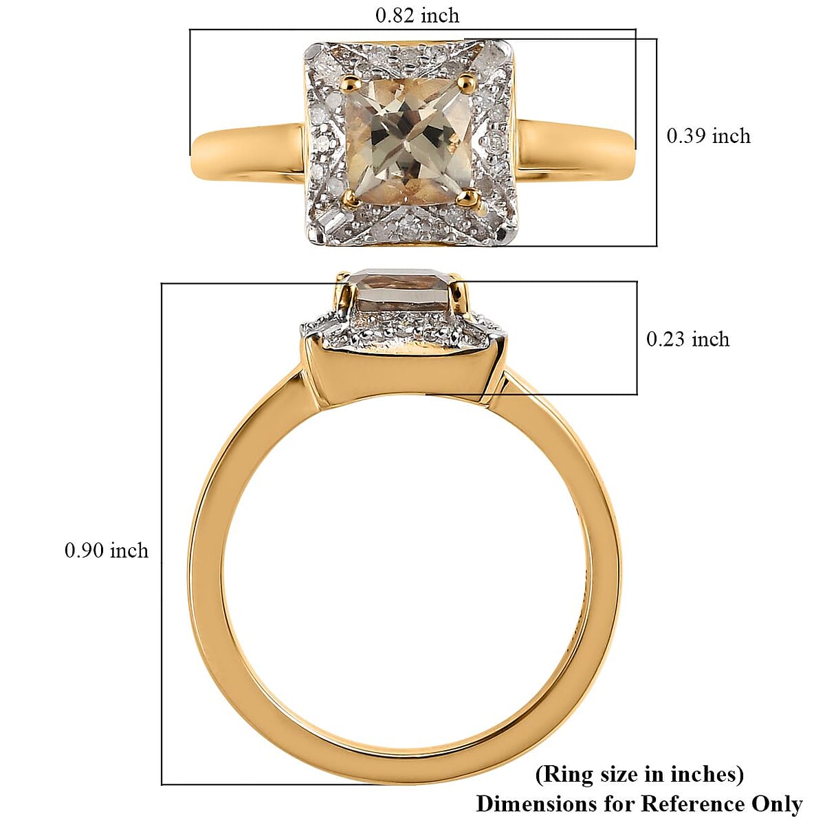 AAA Turkizite and Diamond Halo Ring in Vermeil Yellow Gold Over Sterling Silver (Size 9.0) 0.85 ctw image number 5