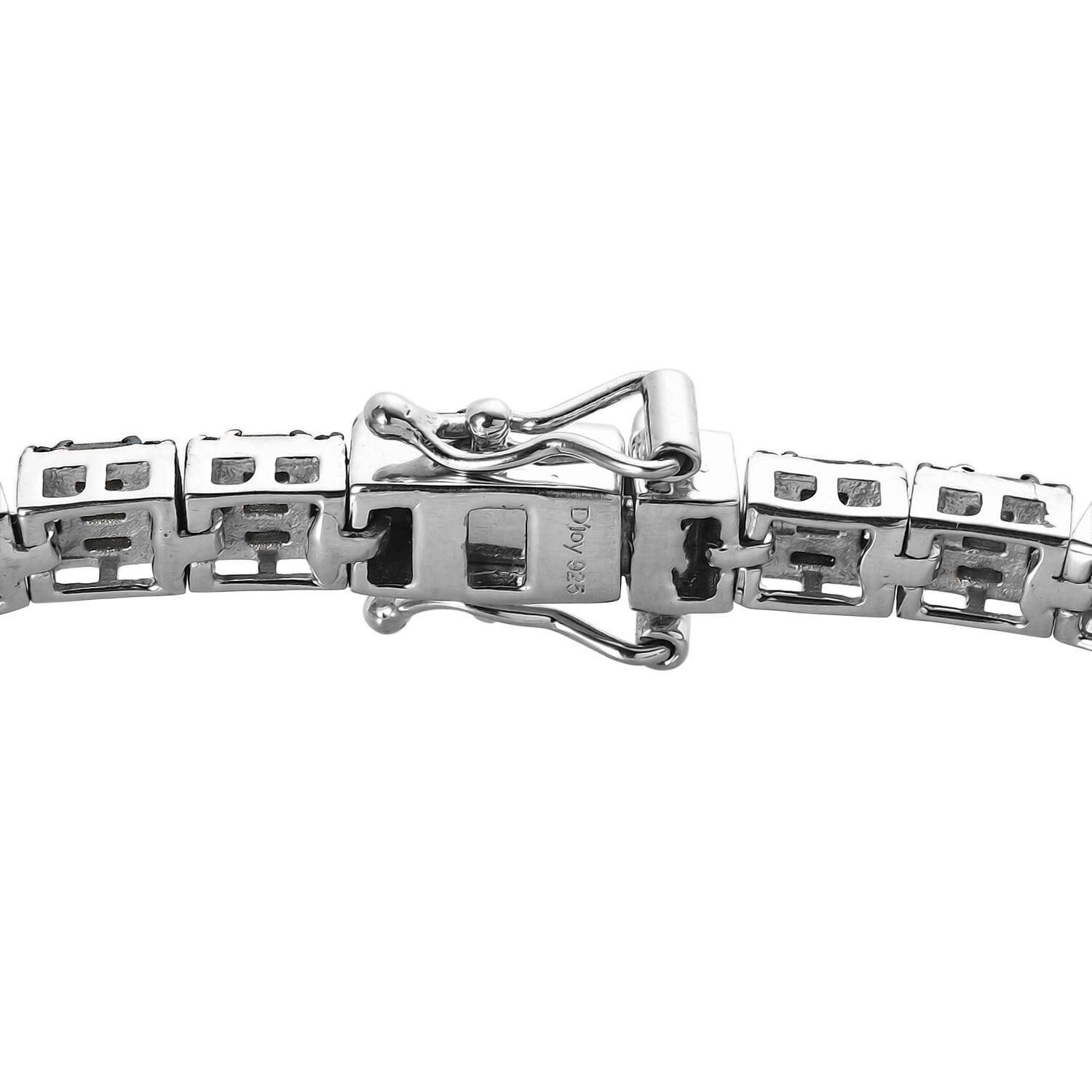 Buy Blue Diamond Tennis Bracelet in Platinum Over Sterling
