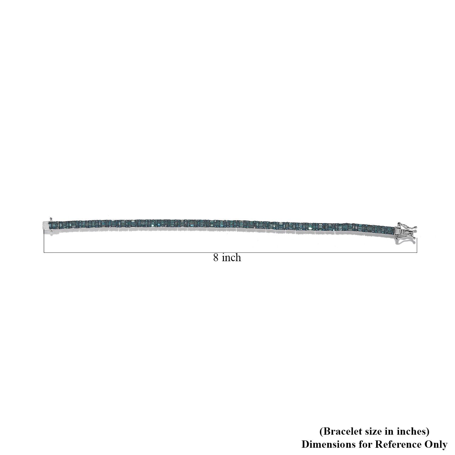 Buy Blue Diamond Tennis Bracelet in Platinum Over Sterling Buy Blue Diamond Tennis Bracelet in Platinum Over Sterling