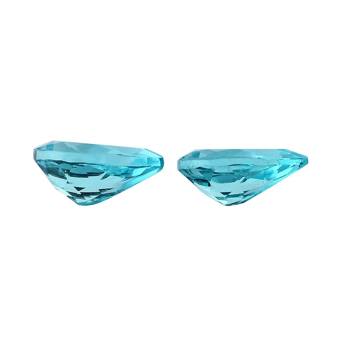 AAA Blue Apatite Set of 2 (Pear 7x5 mm) 1.30 ctw image number 2