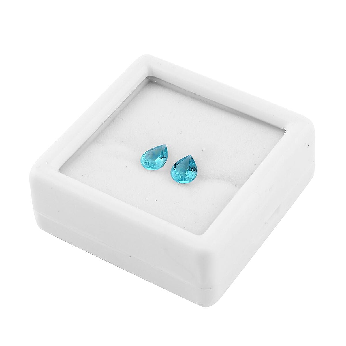 AAA Blue Apatite Set of 2 (Pear 7x5 mm) 1.30 ctw image number 4