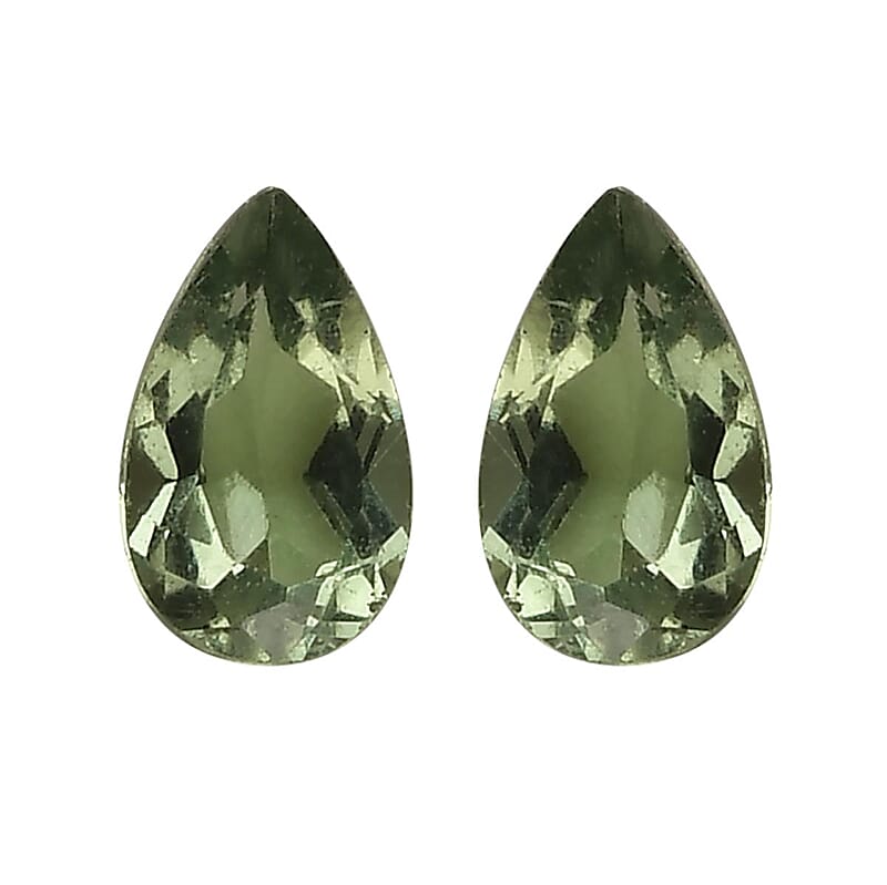 AAA Green Apatite Set of 2 (Pear 7x5 mm) 1.30 ctw