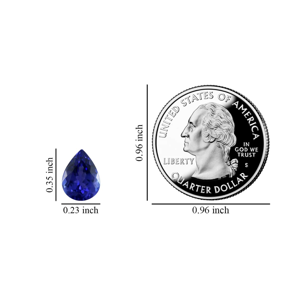 AAAA Tanzanite (Pear 9x6 mm) 1.20 ctw image number 2