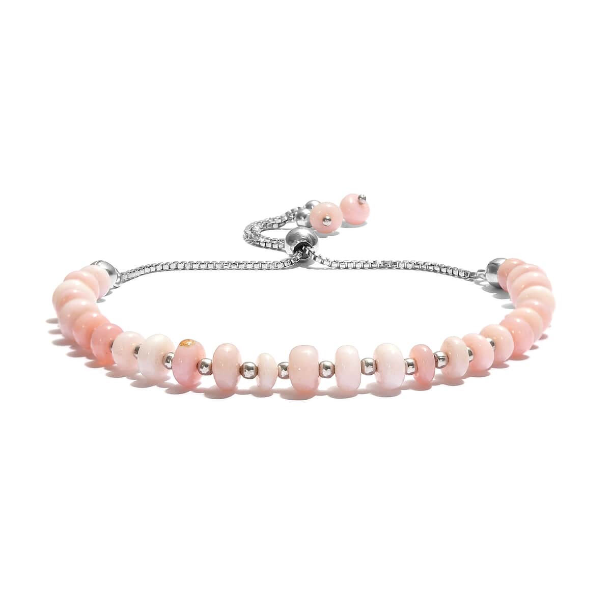 Pink Opal Beaded Bolo Bracelet in Sterling Silver 25.00 ctw image number 0