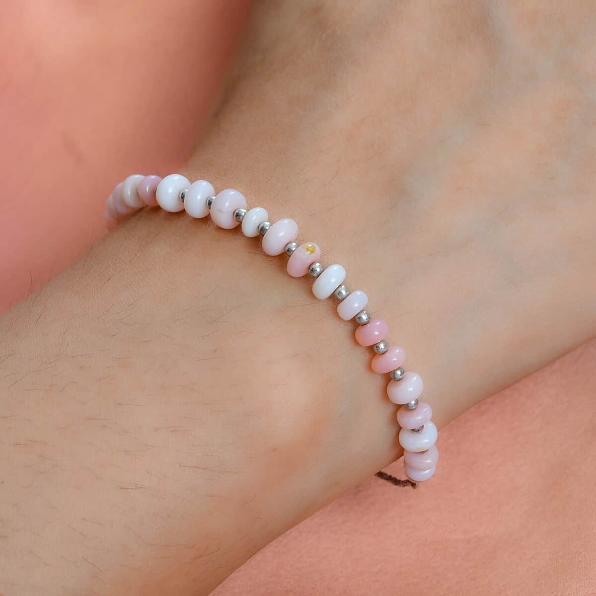 Pink Opal Beaded Bolo Bracelet in Sterling Silver 25.00 ctw image number 2