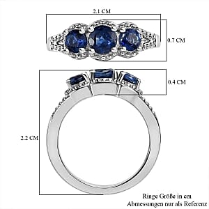 Kashmir Kyanite 1.36 ctw Ring in Platinum Over Sterling Silver (Size 11.5)