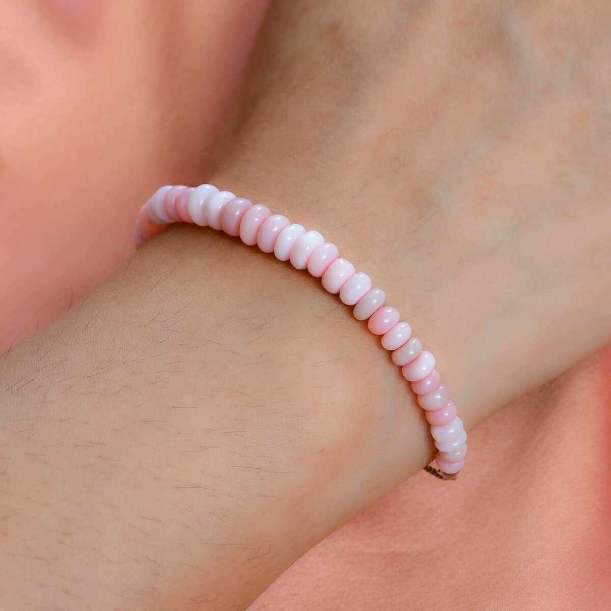 Pink Opal Beaded Bolo Bracelet in Sterling Silver 25.00 ctw image number 2