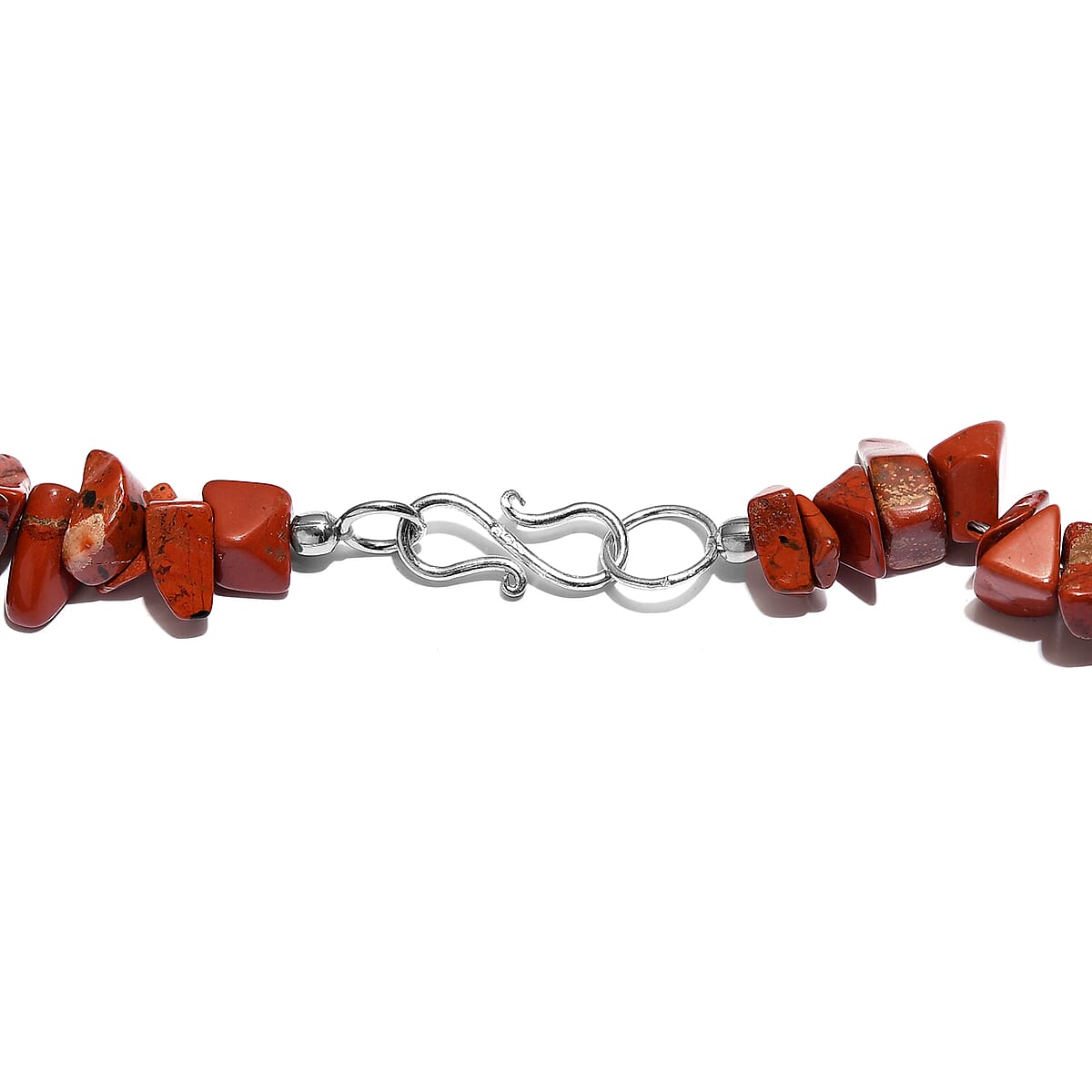 Red Jasper Chips Necklace 20 Inches in Sterling Silver 200.00 ctw image number 4