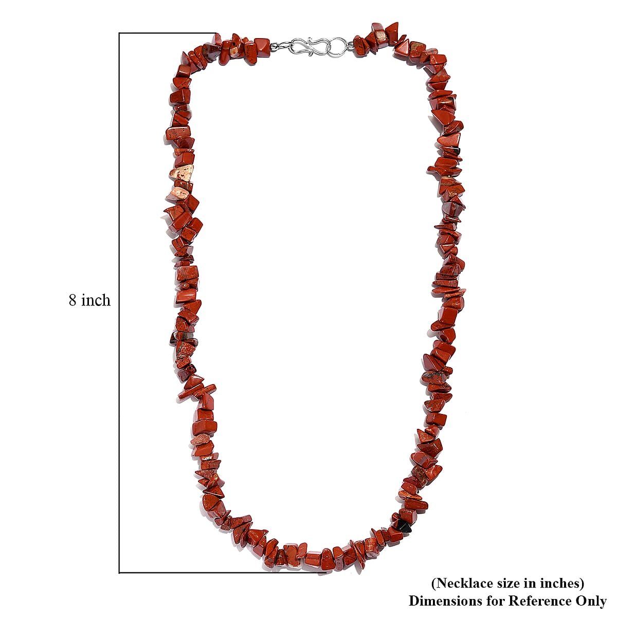 Red Jasper Chips Necklace 20 Inches in Sterling Silver 200.00 ctw image number 5