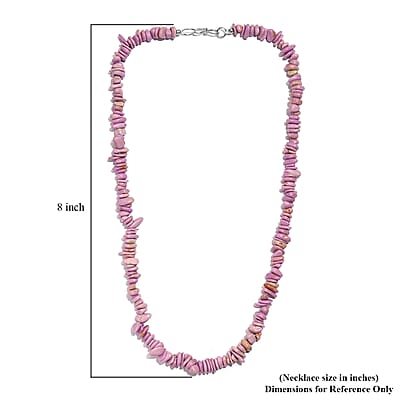 Phosphosiderite Chips Necklace 20 Inches in Sterling Silver 190.00 ctw