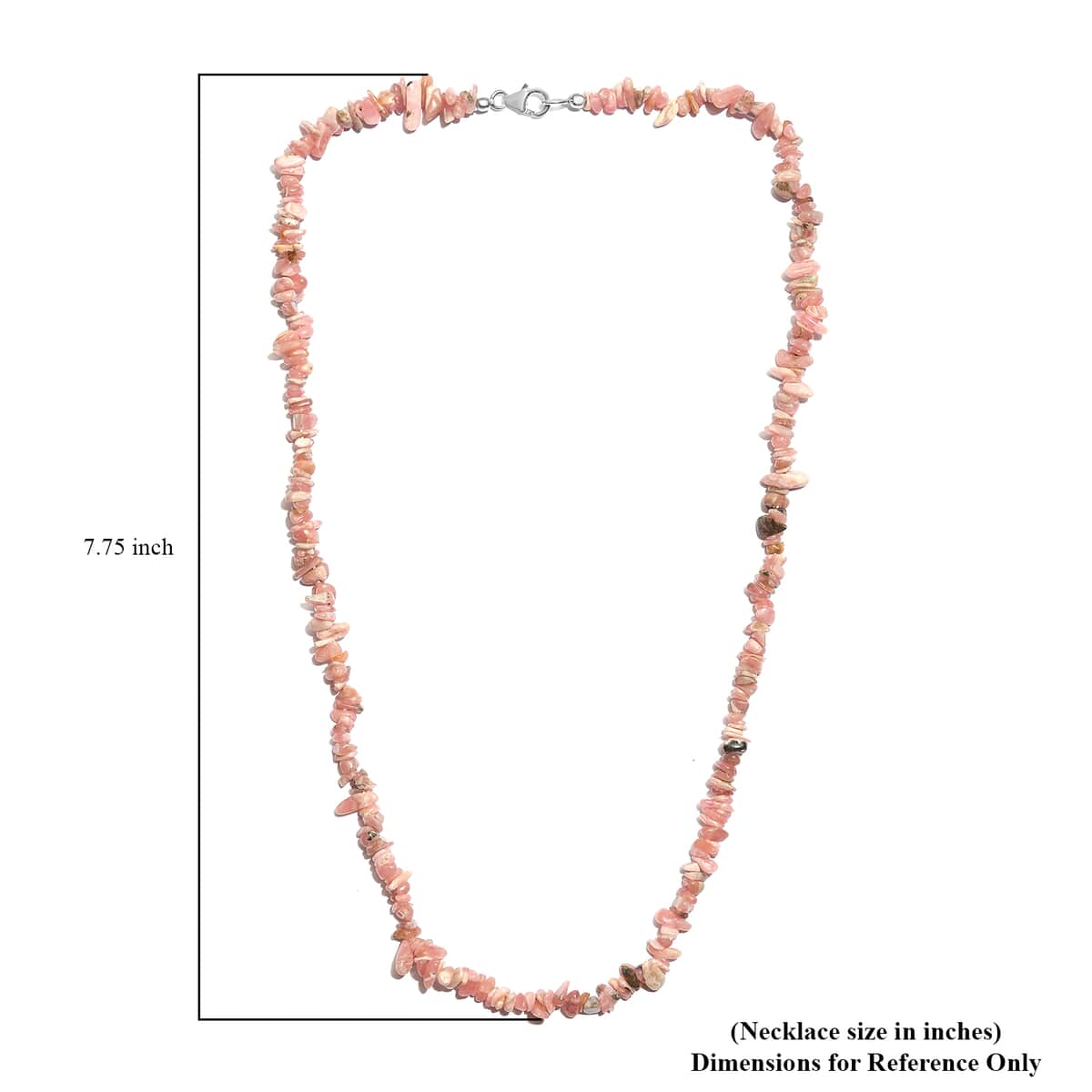 Rhodochrosite Chips Necklace 20 Inches in Sterling Silver 115.00 ctw image number 5
