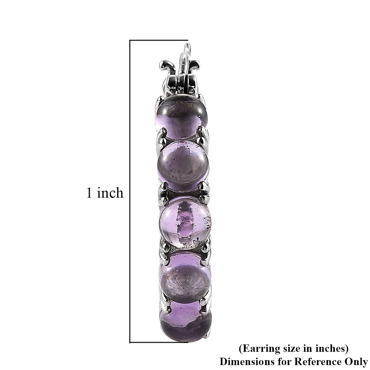 Rose De France Amethyst Inside Out Hoop Earrings in Stainless Steel 10.10 ctw