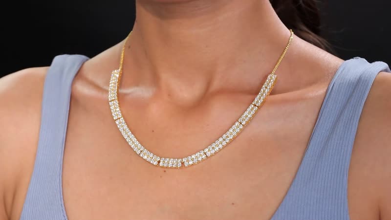 D'Joy Moissanite 13.50 ctw Necklace in Vermeil Yellow Gold Over Sterling Silver 18 Inches
