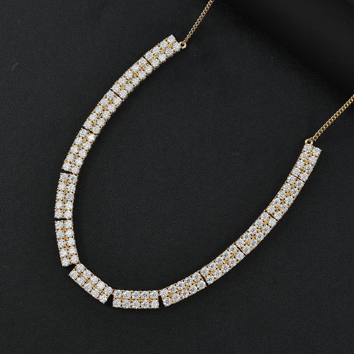 Moissanite 13.50 ctw Necklace in Vermeil Yellow Gold Over Sterling Silver 18 Inches image number 1