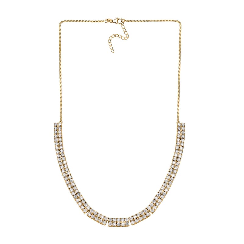 D'Joy Moissanite 13.50 ctw Necklace in Vermeil Yellow Gold Over Sterling Silver 18 Inches