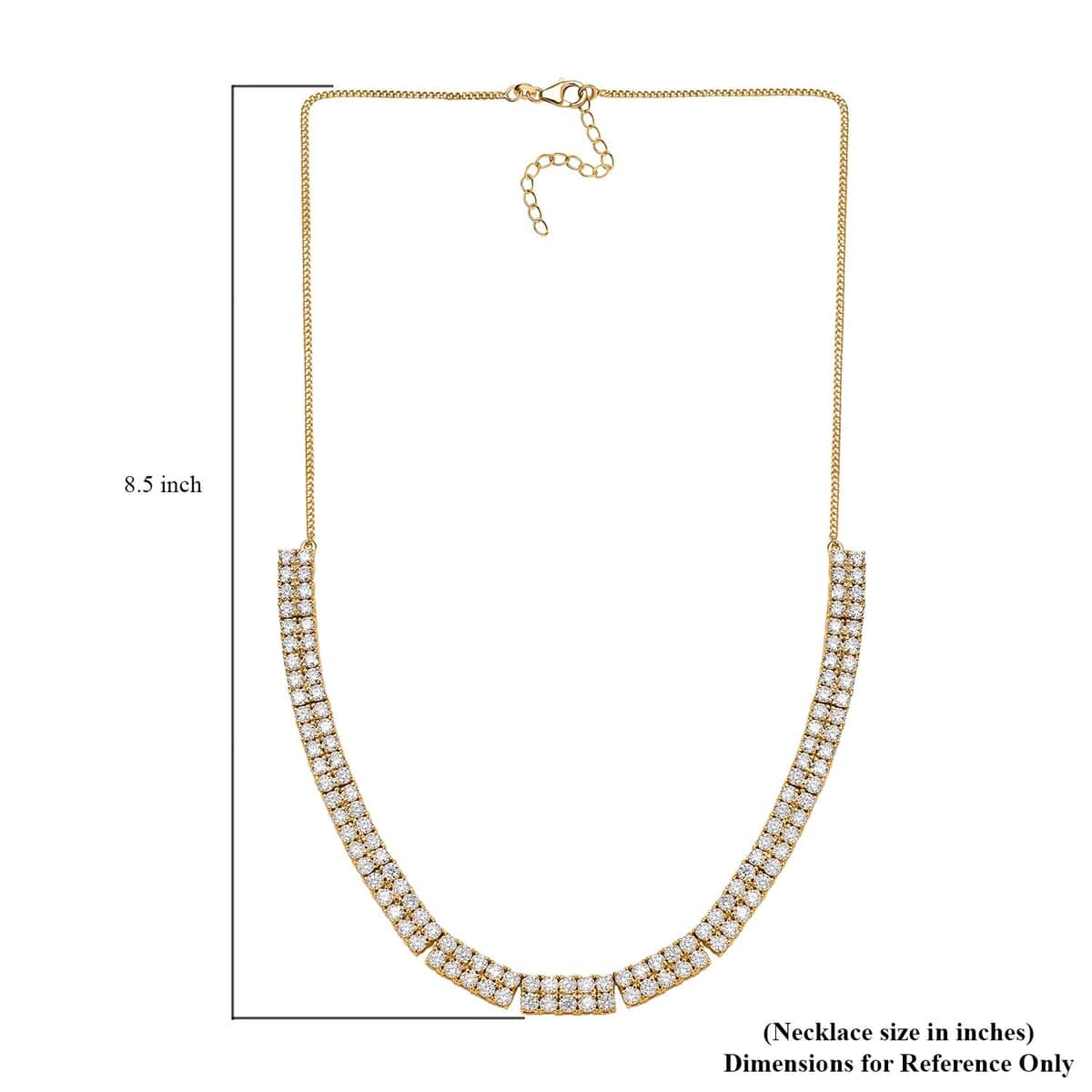 Moissanite 13.50 ctw Necklace in Vermeil Yellow Gold Over Sterling Silver 18 Inches image number 5