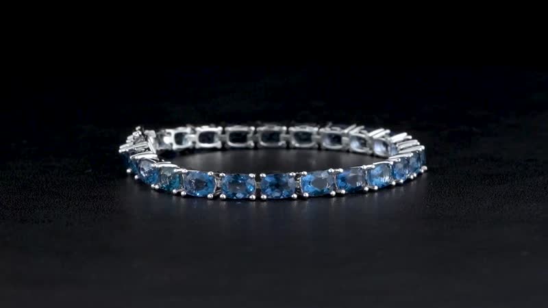 Teal Fluorite Tennis Bracelet in Rhodium Over Sterling Silver (7.25 In) 26.25 ctw
