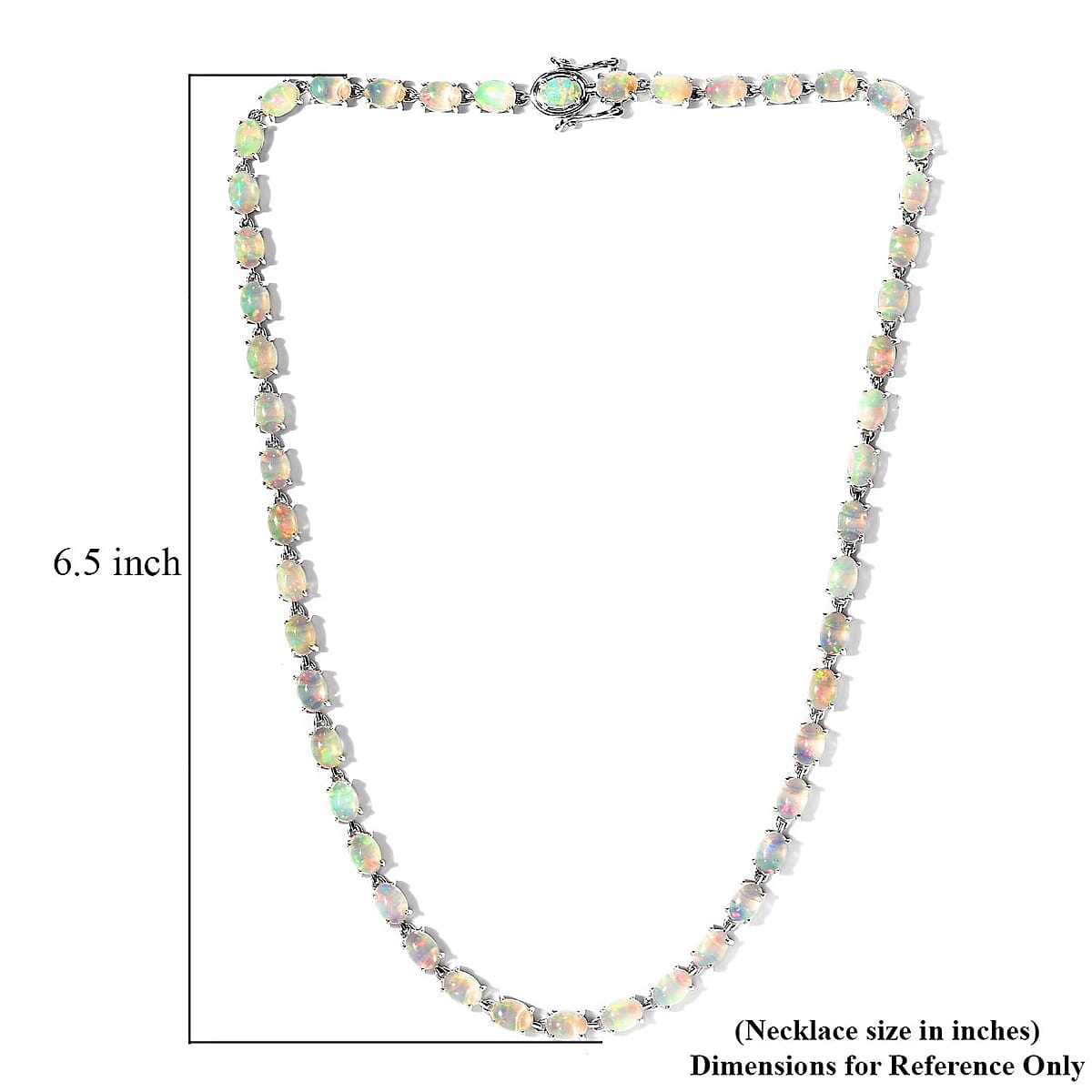 Ethiopian Welo Opal Tennis Necklace 18 Inches in Platinum Over Sterling Silver 26.25 ctw image number 2