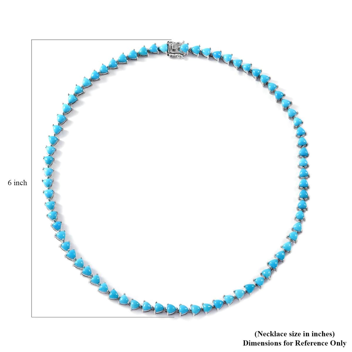 Premium Sleeping Beauty Turquoise Tennis Necklace 18 Inches in Platinum Over Sterling Silver 32.50 ctw (Del. in 5-7 Days) image number 4