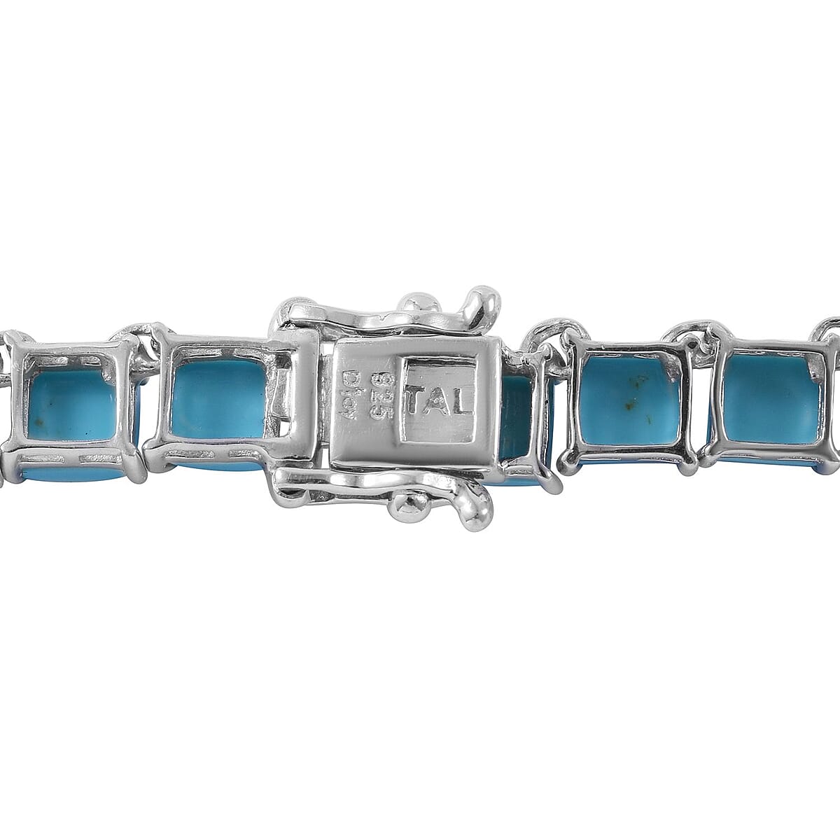 Premium Sleeping Beauty Turquoise Tennis Necklace 18 Inches in Platinum Over Sterling Silver 45.35 ctw image number 4