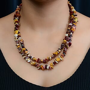 Mookaite Chips Necklace in Sterling Silver 20 Inches