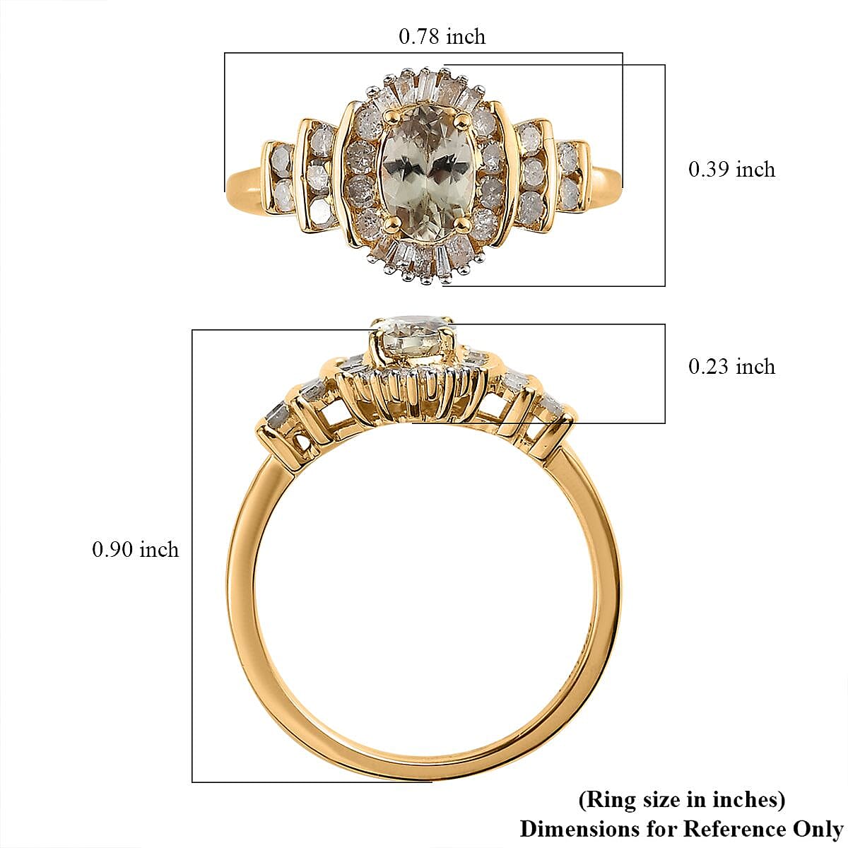 AAA Turkizite and Diamond Halo Ring in Vermeil Yellow Gold Over Sterling Silver 0.85 ctw image number 5
