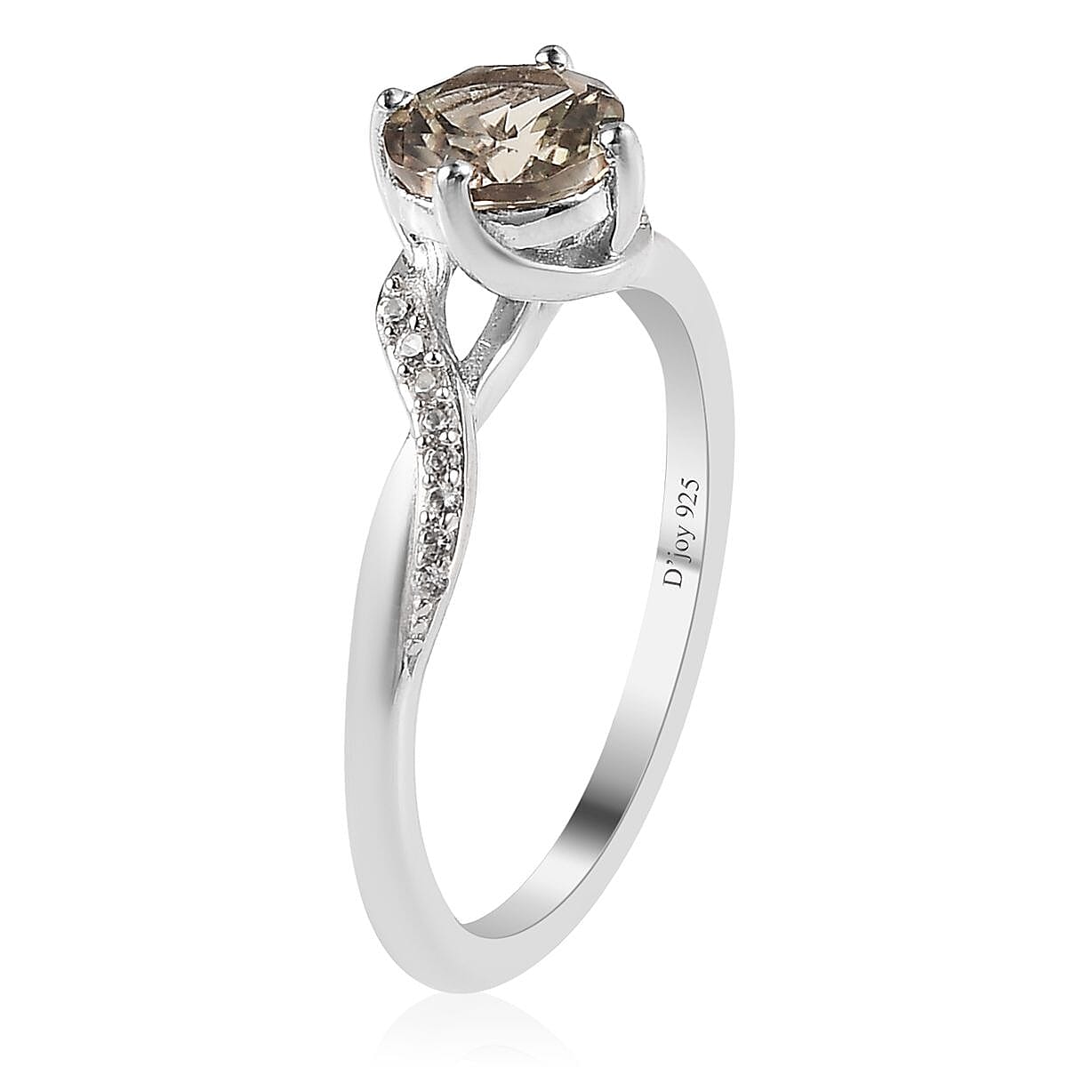 AAA Turkizite and White Zircon Ring in Platinum Over Sterling Silver (Size 9.0) 1.30 ctw image number 3