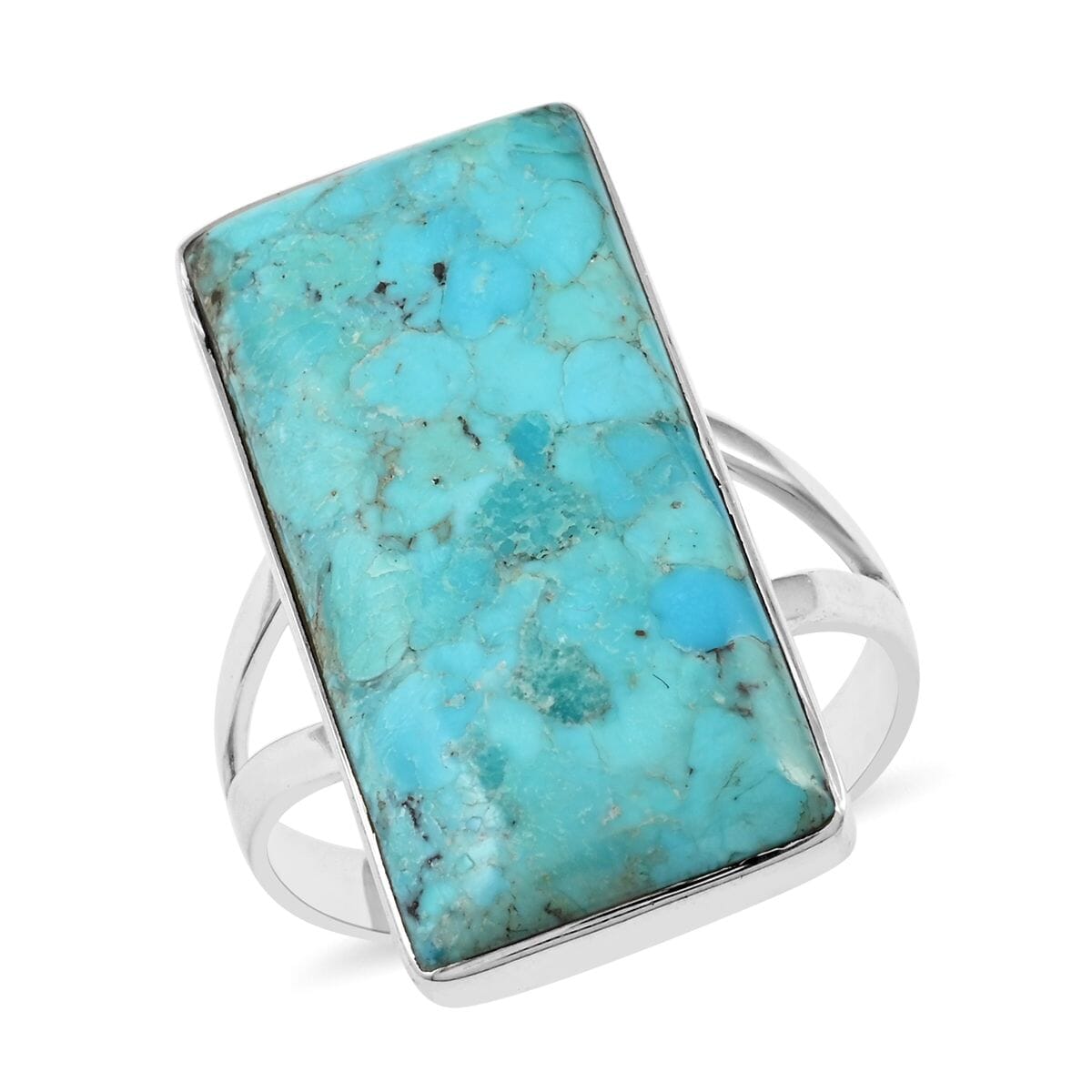 Santa Fe Style Kingman Turquoise Ring in Sterling Silver 10.50 ctw image number 0