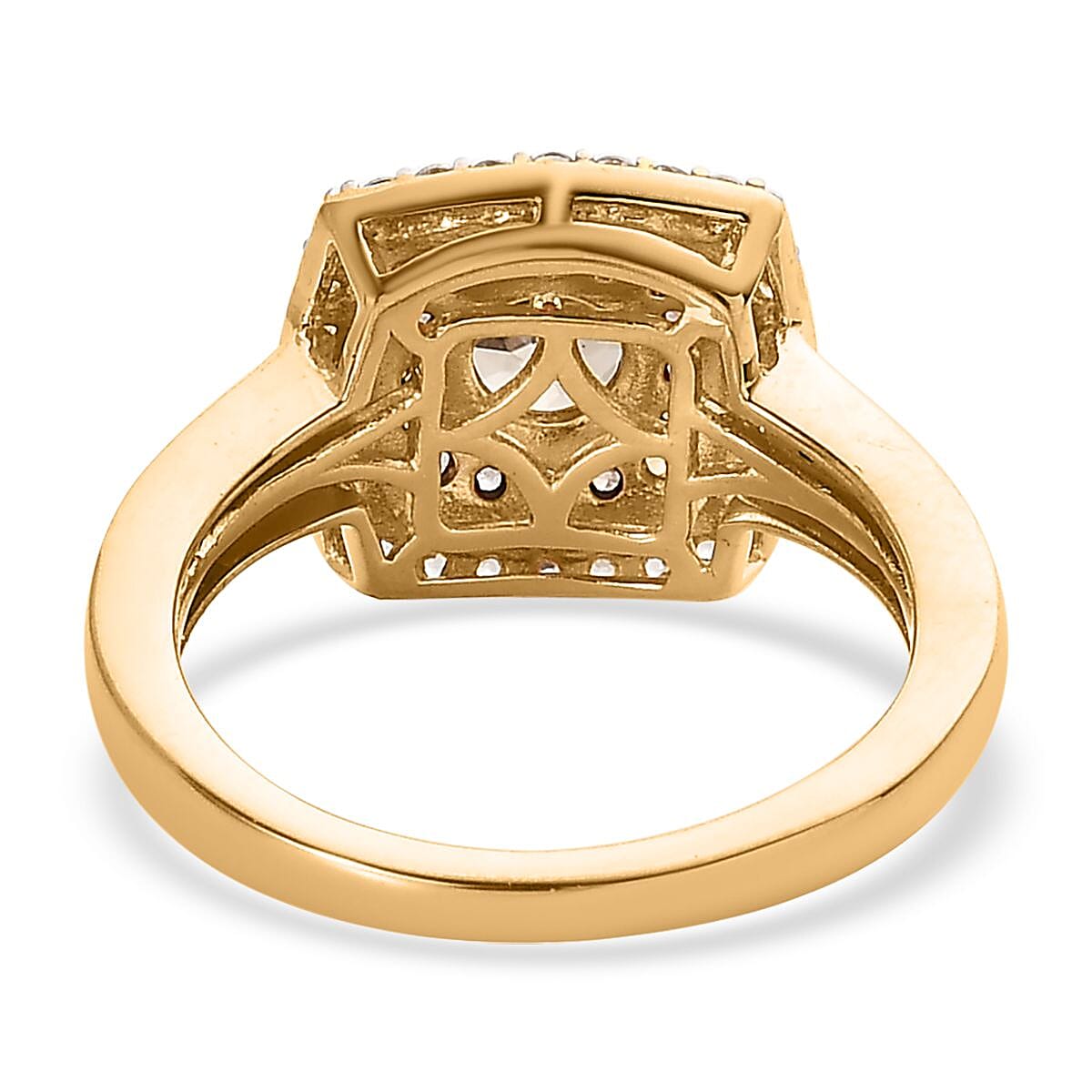 Turkizite and Multi Gemstone Double Halo Ring in Vermeil Yellow Gold Over Sterling Silver (Size 6.0) 1.35 ctw image number 3