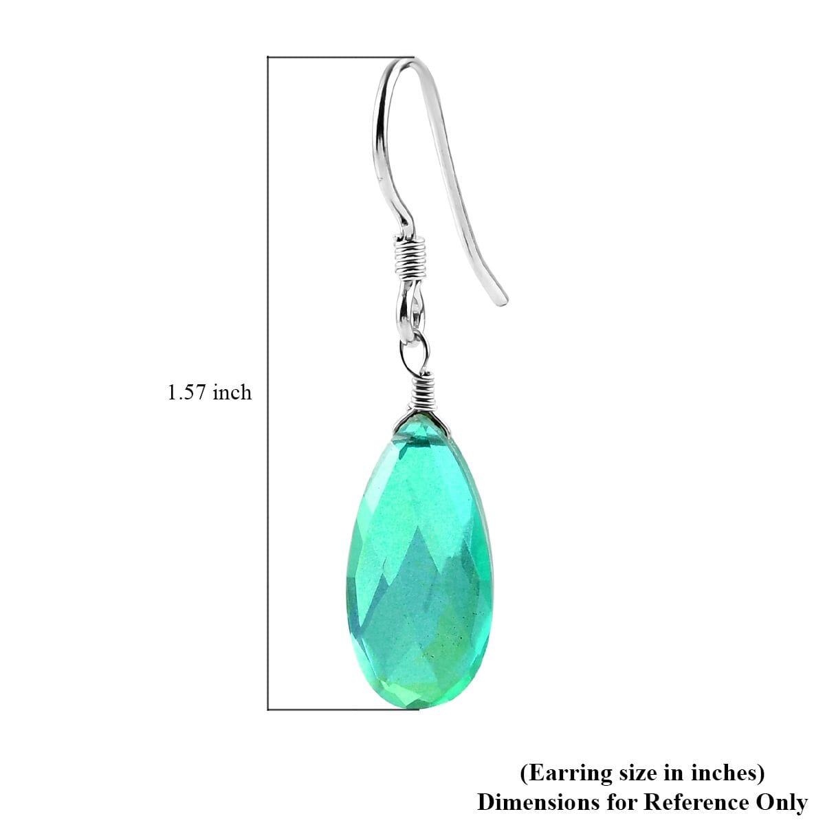 Peacock Quartz (Triplet) Dangle Earrings in Sterling Silver 12.65 ctw image number 4