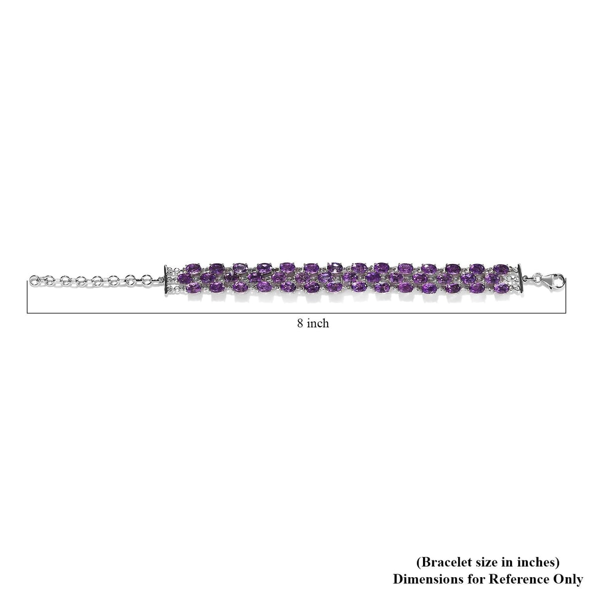 Amethyst Bracelet in Platinum Over Sterling Silver (6.50 In) 18.65 ctw image number 4