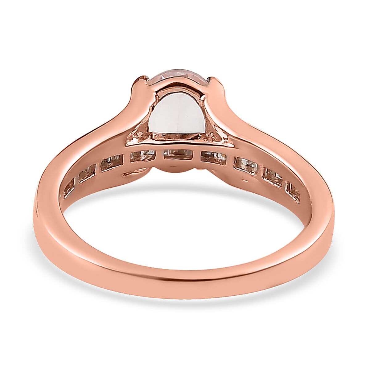Pink Morganite and Diamond Ring in Vermeil Rose Gold Over Sterling Silver 1.25 ctw (Del. In 5-7 Days) image number 4