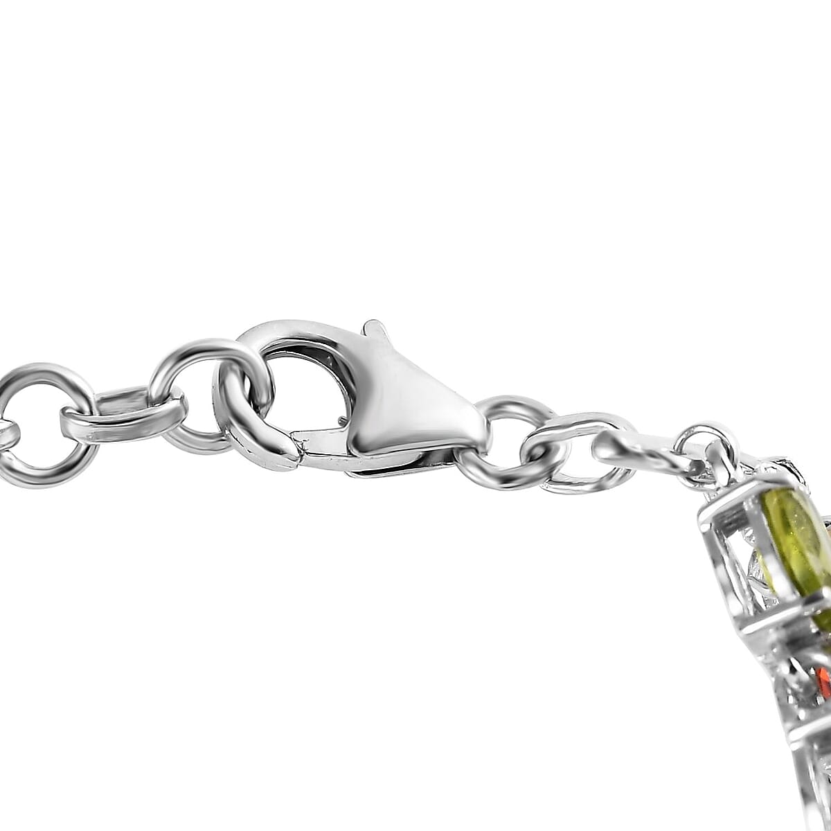 Multi Gemstone Adjustable Bracelet in Platinum Over Sterling Silver (6.50-8.0In) 21.25 ctw image number 3