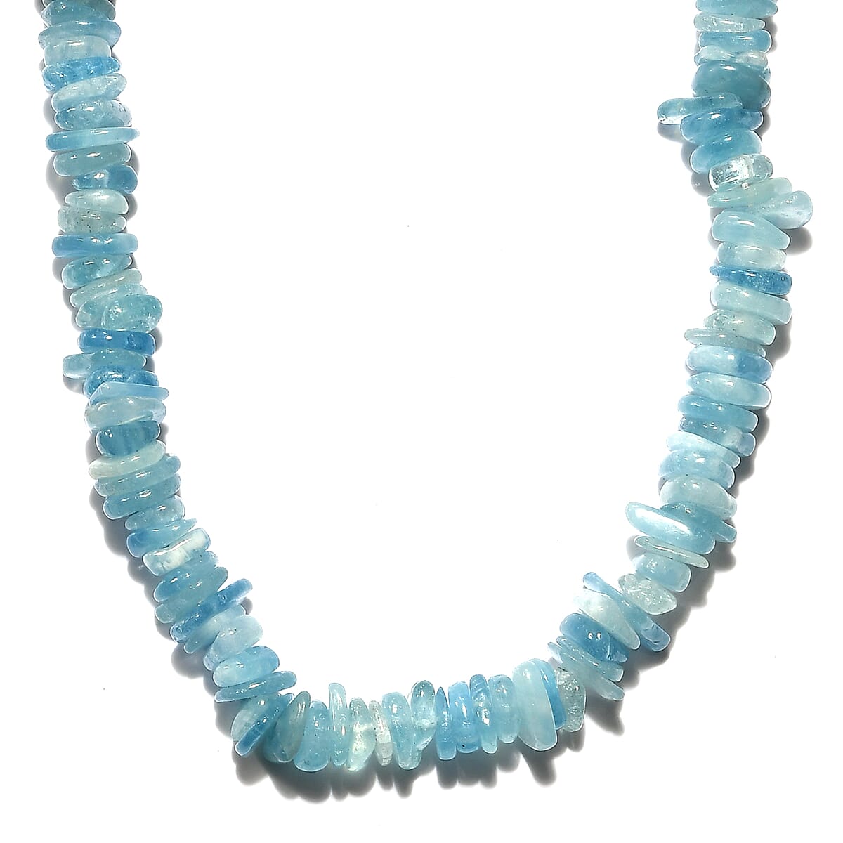 Aquamarine Chips Necklace 20 Inches in Sterling Silver 450.00 ctw image number 3