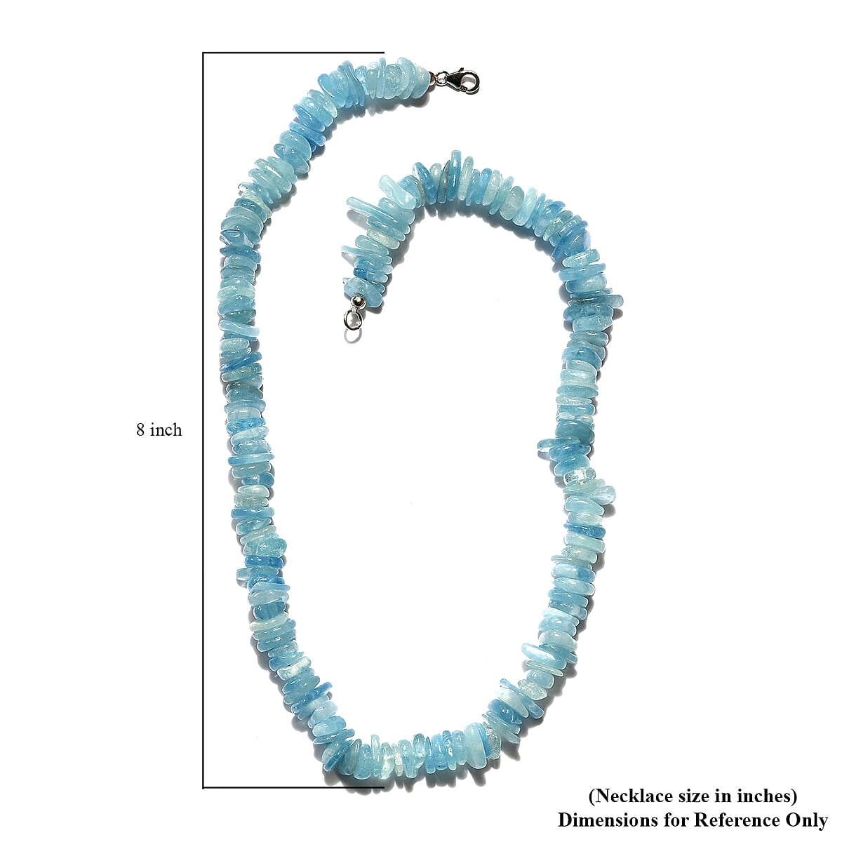 Aquamarine Chips Necklace 20 Inches in Sterling Silver 450.00 ctw image number 5