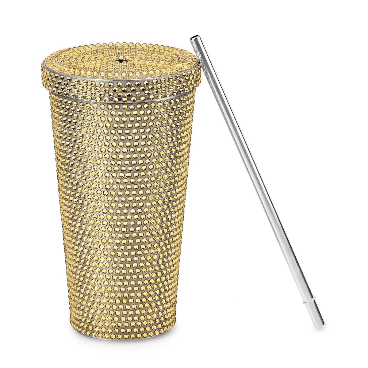 Champagne Color Reusable Cup with Straw 18oz image number 0