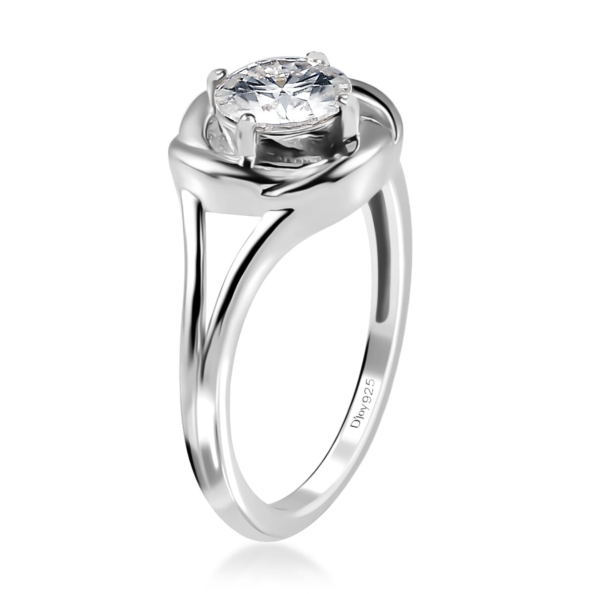 Moissanite Solitaire Ring in Platinum Over Sterling Silver (Size 10.0) 0.75 ctw image number 3