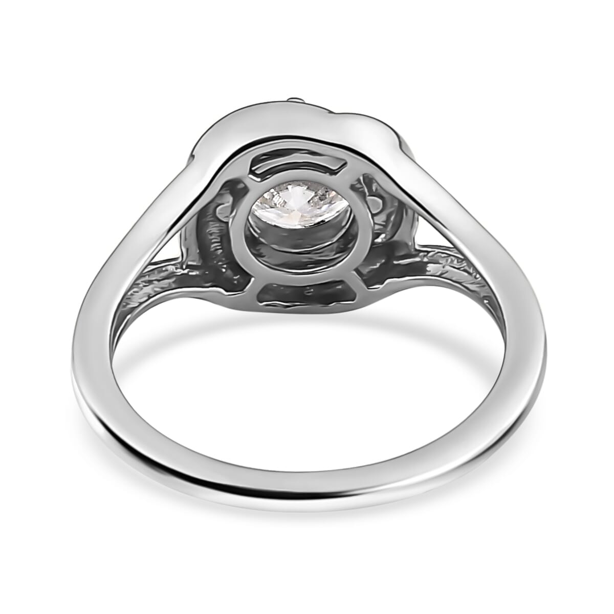 Moissanite Solitaire Ring in Platinum Over Sterling Silver (Size 10.0) 0.75 ctw image number 4