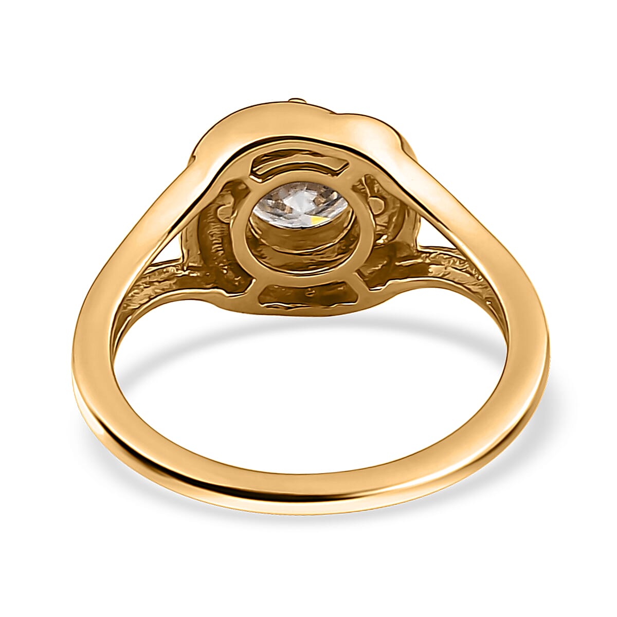 Moissanite Solitaire Ring in Vermeil Yellow Gold Over Sterling Silver (Size 7.0) 0.75 ctw image number 4