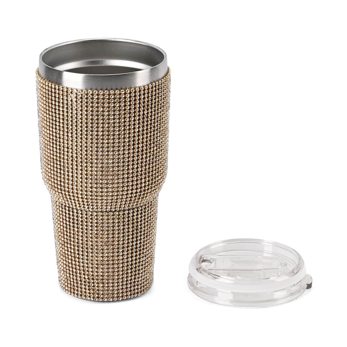 Champagne Crystal Double Walled Stainless Steel Mug 30oz image number 1
