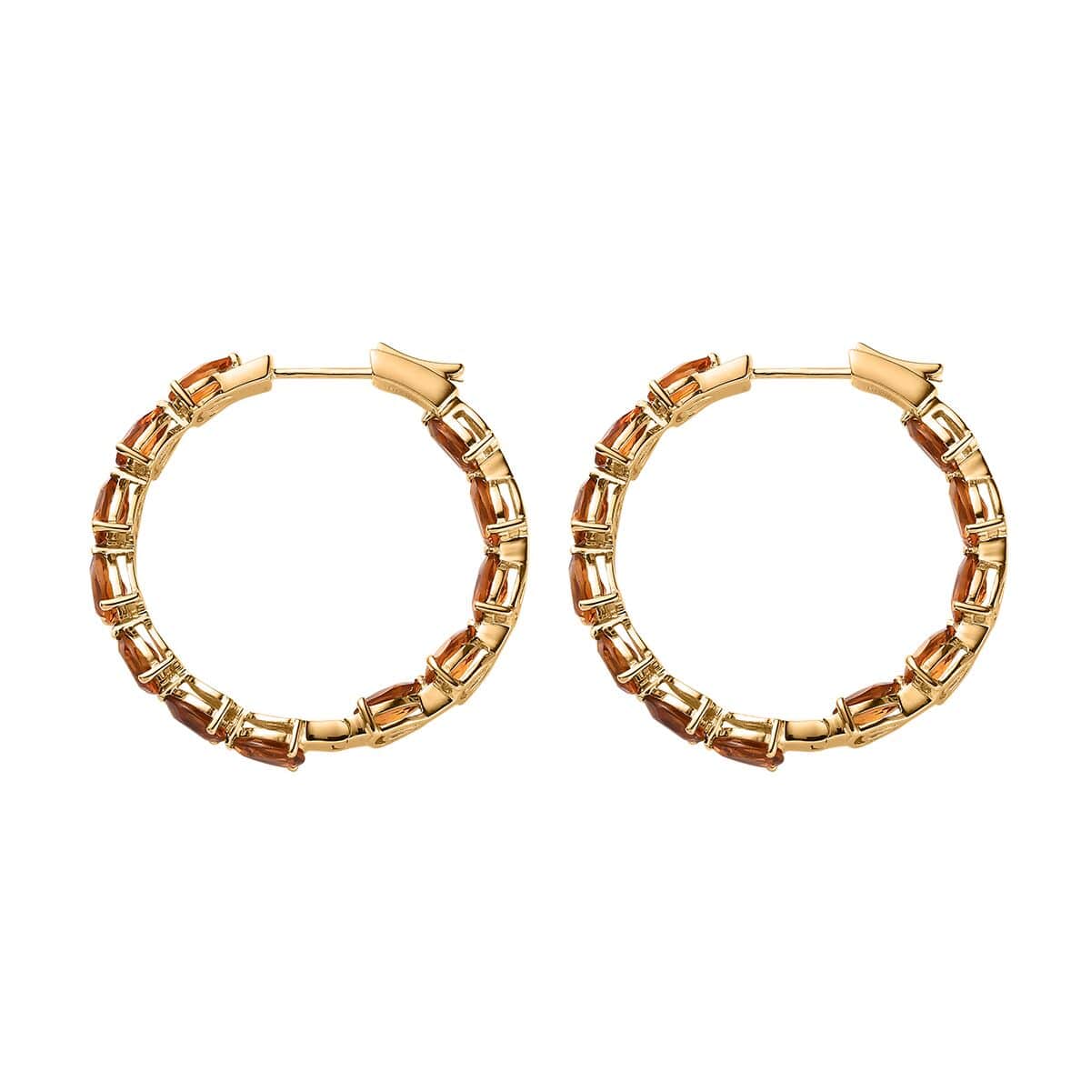 Santa Ana Madeira Citrine Inside Out Hoop Earrings in Vermeil Yellow Gold Over Sterling Silver 8.65 ctw image number 3