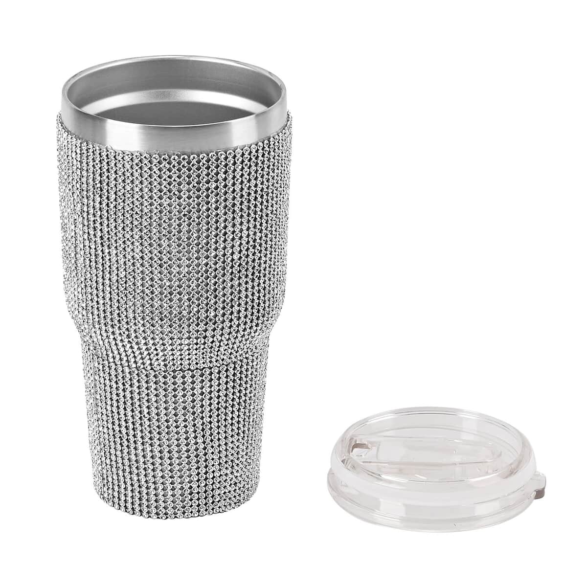 White Crystal Double Walled Stainless Steel Mug 30oz image number 1